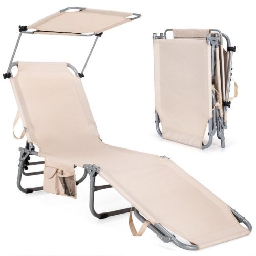 Adjustable Outdoor Recliner Chair with Canopy Shade Adjustable Outdoor Recliner Chair with Canopy Shade