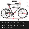S26205 Adult Beach Cruiser Bike,7 Speed Bicycles, Multiple Colors,26" Inch Wheels, for Men and Women