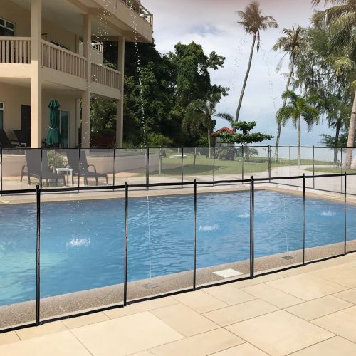 12x4 Ft Outdoor Pool Fence With Section Kit,Removable Mesh Barrier,For Inground Pools,Garden And Patio,Black 12x4 Ft Outdoor Pool Fence With Section Kit,Removable Mesh Barrier,For Inground Pools,Garden And Patio,Black