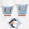 Luggage Sets 4 Piece, Expandable ABS Durable Suitcase with Travel Bag, Carry On Luggage Suitcase Set with 360¬∞ Spinner Wheels, light blue