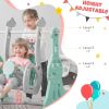 Toddler Slide and Swing Set 3 in 1, Kids Playground Climber Swing Playset with Basketball Hoops Freestanding Combination Indoor & Outdoor