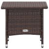 2 Piece Patio Lounge Set with Cushions Poly Rattan Brown
