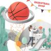 Toddler Slide and Swing Set 3 in 1, Kids Playground Climber Swing Playset with Basketball Hoops Freestanding Combination Indoor & Outdoor