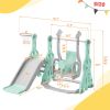 Toddler Slide and Swing Set 3 in 1, Kids Playground Climber Swing Playset with Basketball Hoops Freestanding Combination Indoor & Outdoor