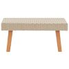 5 Piece Patio Lounge Set with Cushions Poly Rattan Beige