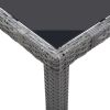 5 Piece Patio Dining Set Poly Rattan Gray