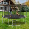 16FT Trampoline with Safety Enclosure Net, Outdoor Trampoline with Heavy Duty Jumping Mat and Spring Cover Padding for Kids and Adults