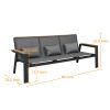 Geneva 5pcs Sofa Set with 3-Seater Sofa;  Gloss Champagne Frame (Only for Pick-up)