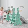 Toddler Slide and Swing Set 3 in 1, Kids Playground Climber Swing Playset with Basketball Hoops Freestanding Combination Indoor & Outdoor