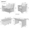 U_STYLE Patio Furniture Set,6 Piece Outdoor Conversation Set, Dining Table Chair with Bench and Cushions(As same as WY000262AAE)