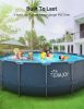 16ft x 48in Metal Frame Swimming Pool Set, Round Above Ground Pool Set with 2000 GPH Sand Filter Pump, Pool Ladder, Ground Cloth, Pool Cover for Backy