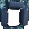Folding Sun Lounger with Head Cushion Steel Leaves Print