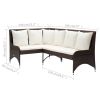 Patio Corner Sofas 2 pcs Poly Rattan Brown