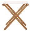 Folding Chairs 2 pcs Solid Teak Wood and Fabric Cream White
