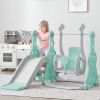 Toddler Slide and Swing Set 3 in 1, Kids Playground Climber Swing Playset with Basketball Hoops Freestanding Combination Indoor & Outdoor
