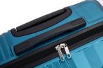 3 Piece Luggage Sets PC+ABS Lightweight Suitcase with Two Hooks, Spinner Wheels, (20/24/28) Dark Blue