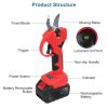 21V Cordless Electric Pruning Shears 40mm 1.57" Electric Branch Scissors Tree Branch Cutter with 2 Rechargeable Batteries Sharpening Stone Blade Repla