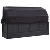 Patio Sofa Bed with Canopy Poly Rattan Black