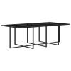 9 Piece Patio Dining Set with Cushions Poly Rattan Gray