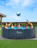 16ft x 48in Metal Frame Swimming Pool Set, Round Above Ground Pool Set with 2000 GPH Sand Filter Pump, Pool Ladder, Ground Cloth, Pool Cover for Backy