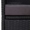 Patio Sofa Bed with Canopy Poly Rattan Black