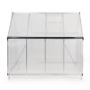 6x8 FT Polycarbonate Greenhouse, Outdoor Walk-in Green House with Vent Window, Hinged Door, Rain Gutter, Heavy-Duty Aluminum Hot House for Backyard Ga