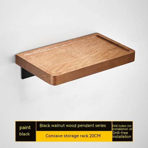 Punch-free Walnut Storage Rack Wall-mounted Storage Rack