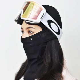 Velvet Windproof Ski Head Cover Protective Mask (Option: Black-M)