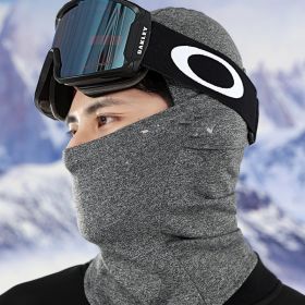 Velvet Windproof Ski Head Cover Protective Mask (Option: Dark Grey Snowflake116-M)