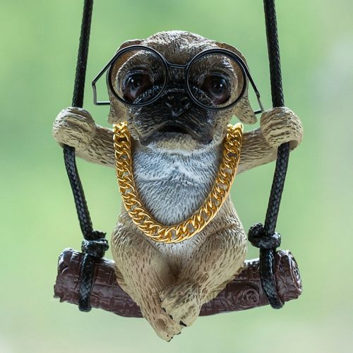 Cute Puppy Car Pendant Decorative Rearview Mirror