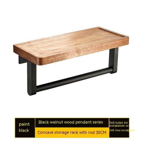 Punch-free Walnut Storage Rack Wall-mounted Storage Rack