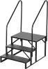 Hot Tub Steps Outdoor, 2 RV Steps with Handrail, Portable RV Stairs 3 Step, Heavy Duty Truck Camper Steps Ladders for Travel Trailers, 5th Wheel, Moto