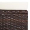 3 Piece Patio Lounge Set with Cushions Poly Rattan Brown