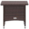 3 Piece Patio Lounge Set with Cushions Poly Rattan Brown