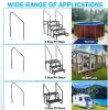 Hot Tub Steps Outdoor, 2 RV Steps with Handrail, Portable RV Stairs 3 Step, Heavy Duty Truck Camper Steps Ladders for Travel Trailers, 5th Wheel, Moto