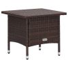 3 Piece Patio Lounge Set with Cushions Poly Rattan Brown