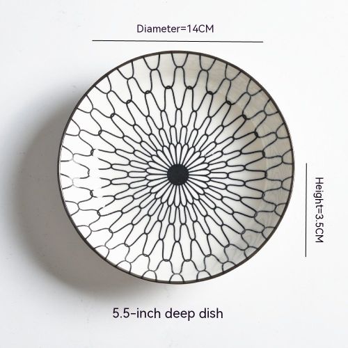 Underglaze Round Plate Ceramic Household Creative Seasoning Saucer Dish