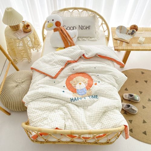 Cotton Yarn-dyed Washed Cotton Embroidered Children Quilt