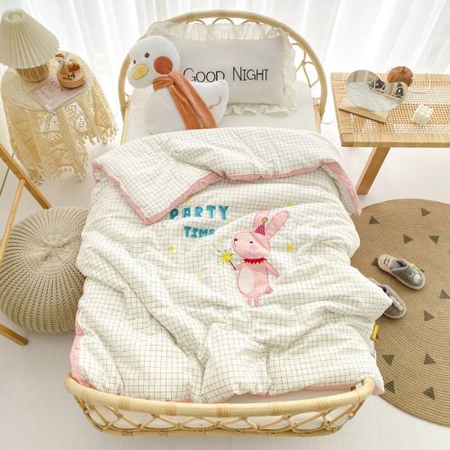 Cotton Yarn-dyed Washed Cotton Embroidered Children Quilt